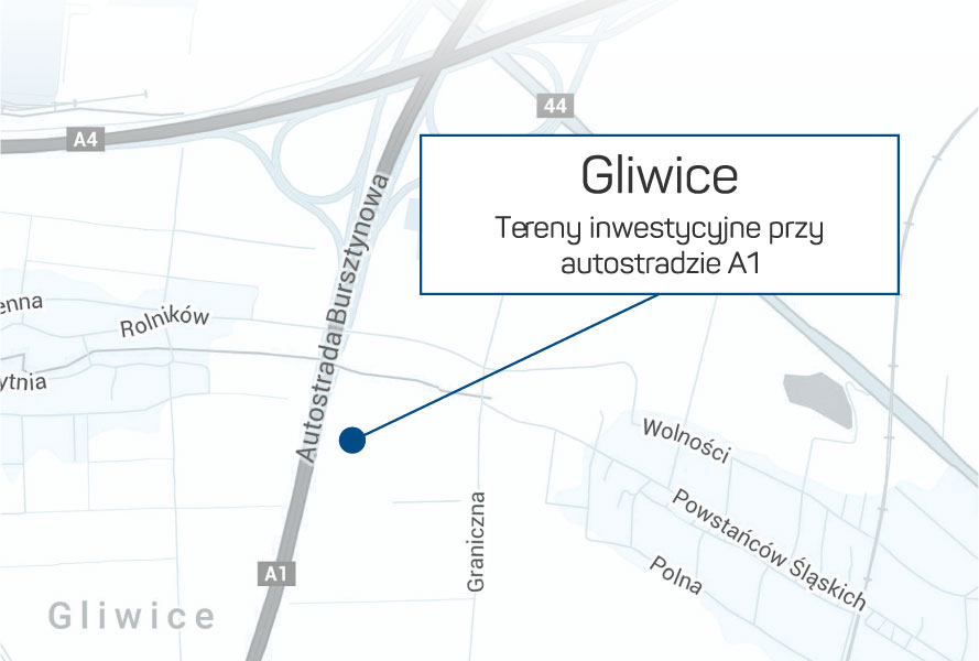 Tereny inwestycyjne zlokalizowane są w Gliwicach - Mapa